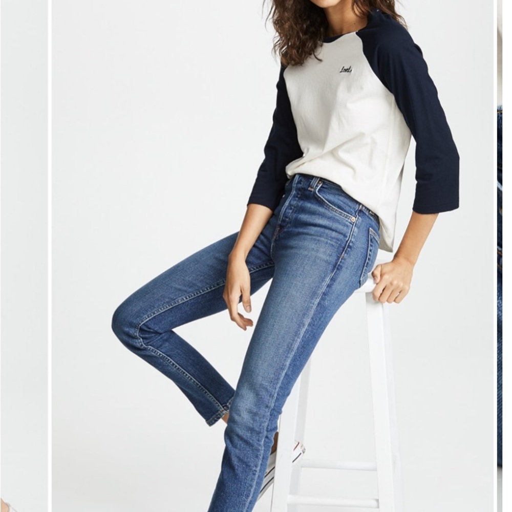 NWT RE/DONE High Rise Comfort Stretch Ankle Crop Jeans‎ Sz 24